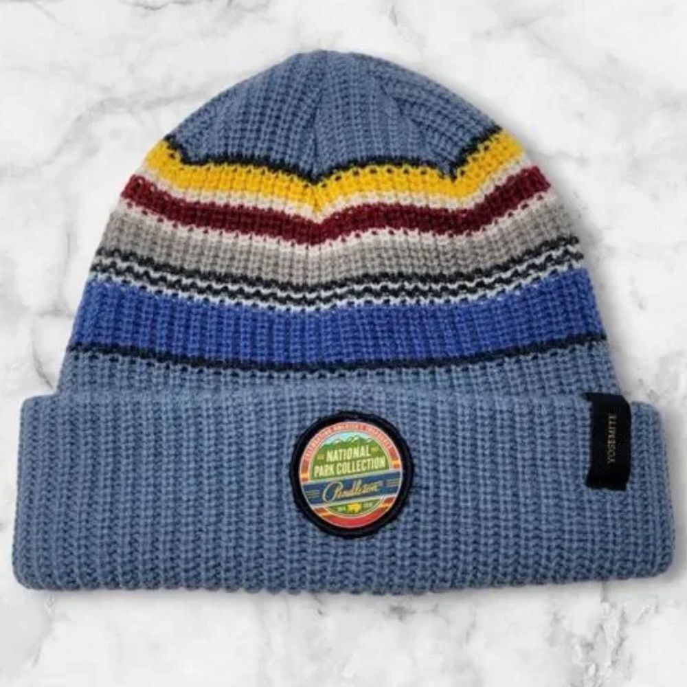 Pendleton National Park Collection Beanie with Blue and Gray Stripes
